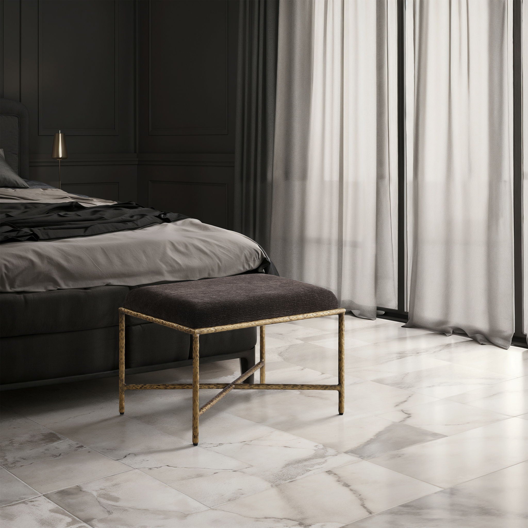 Valley - Bench With Gold Frame