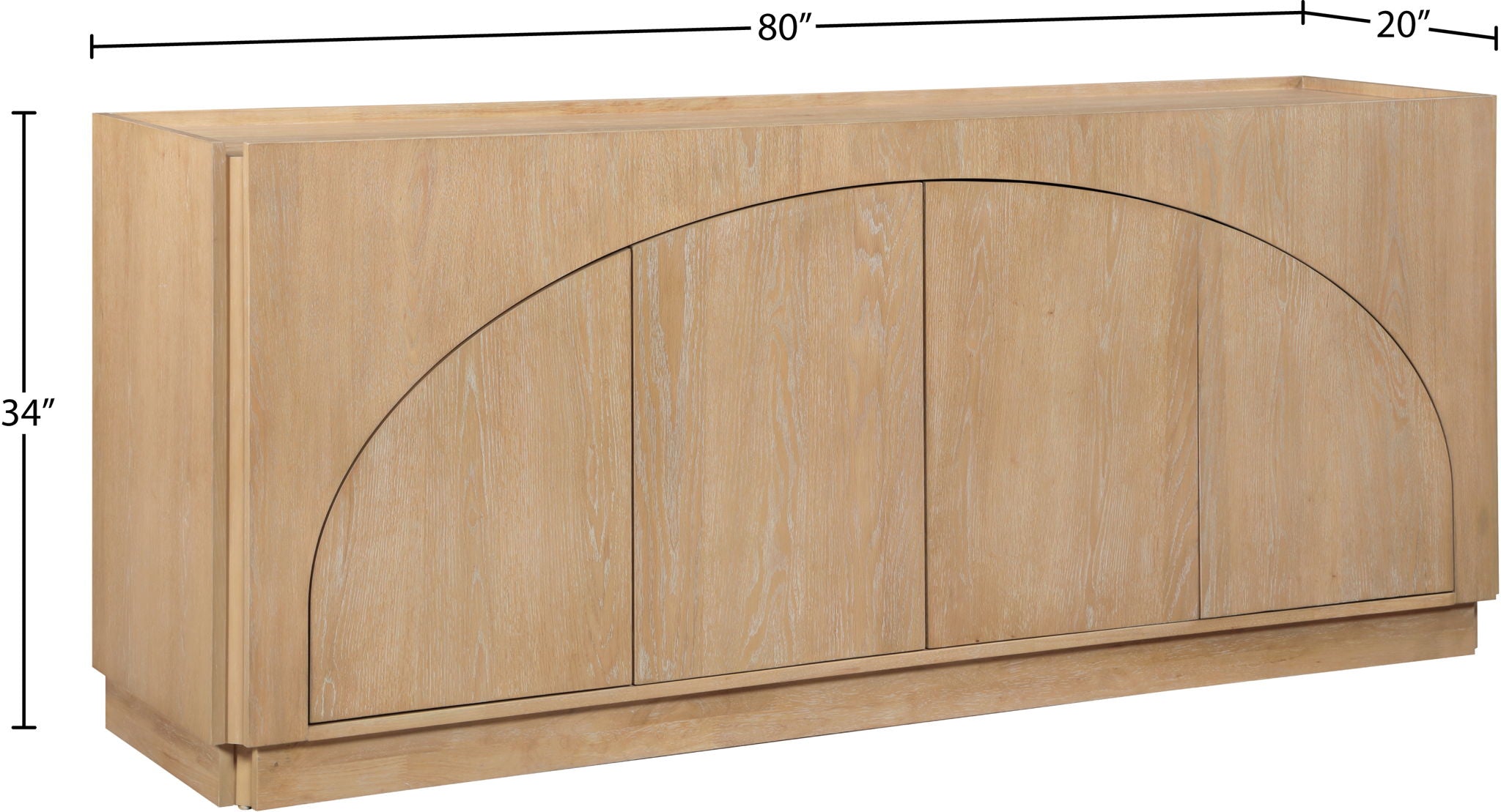 Everson - Oak Veneer And Solid Wood Sideboard/Buffet - Natural