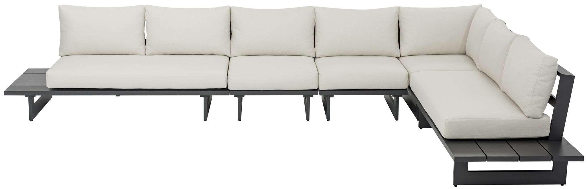 Maldives - 5 Piece Water Resistant Outdoor Patio Modular Sectional With Gray Base