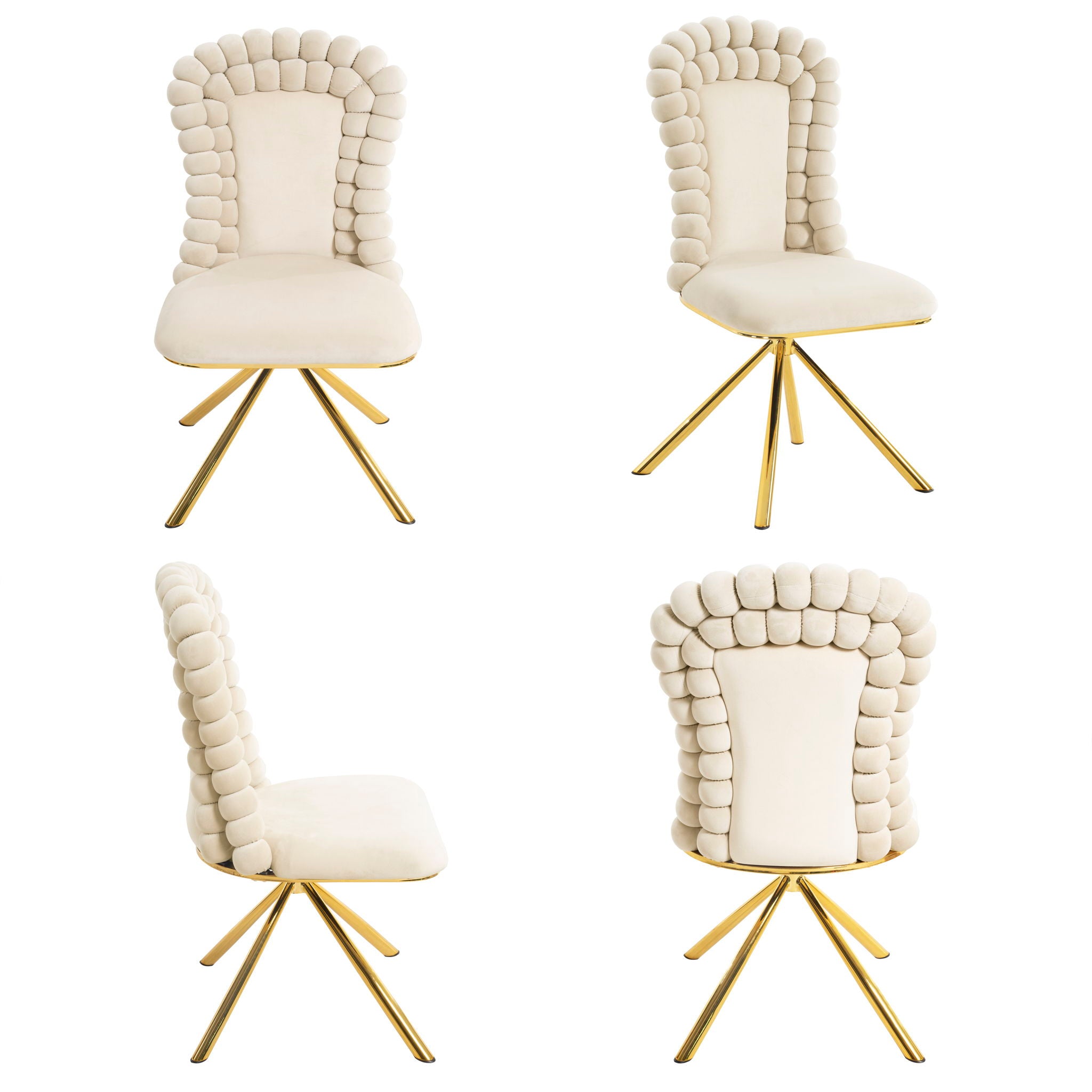 Upholstered Swivel Dining Chairs (Set of 2)