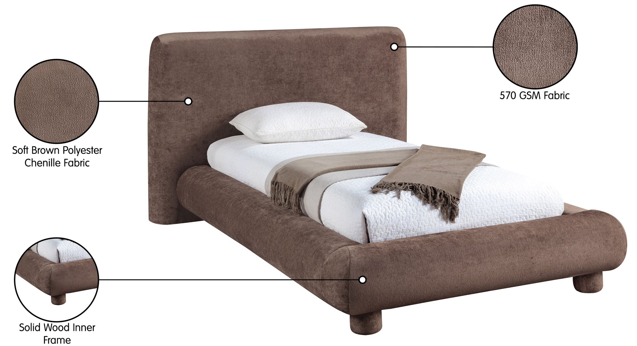 Blair - Chenille Upholstered Bed