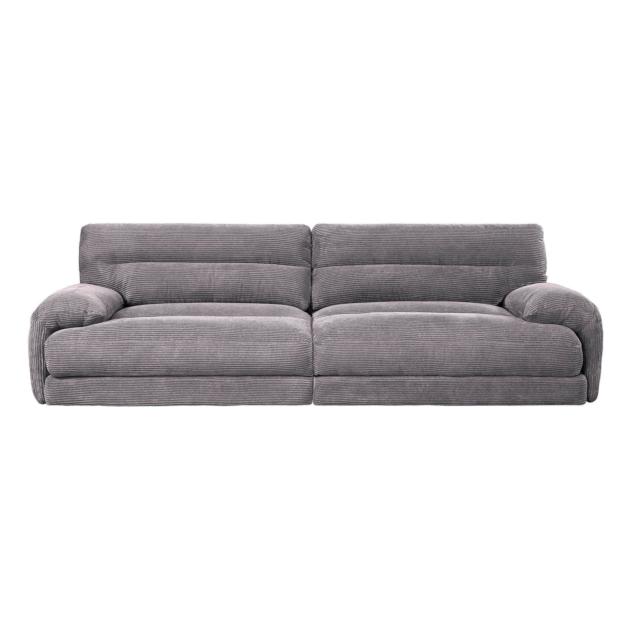 Cadenza - Corduroy 2 Piece Living Room Set - Gray