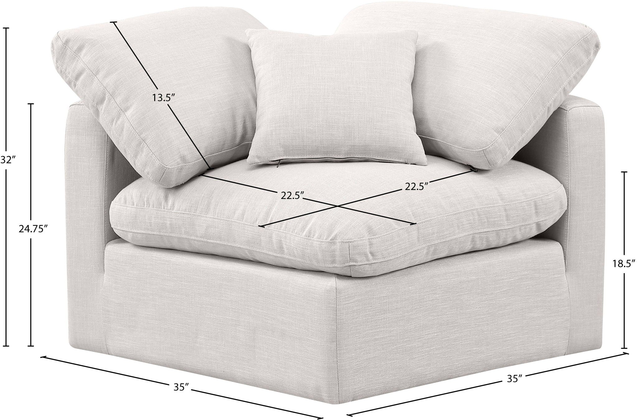 Indulge - Linen Corner Chair