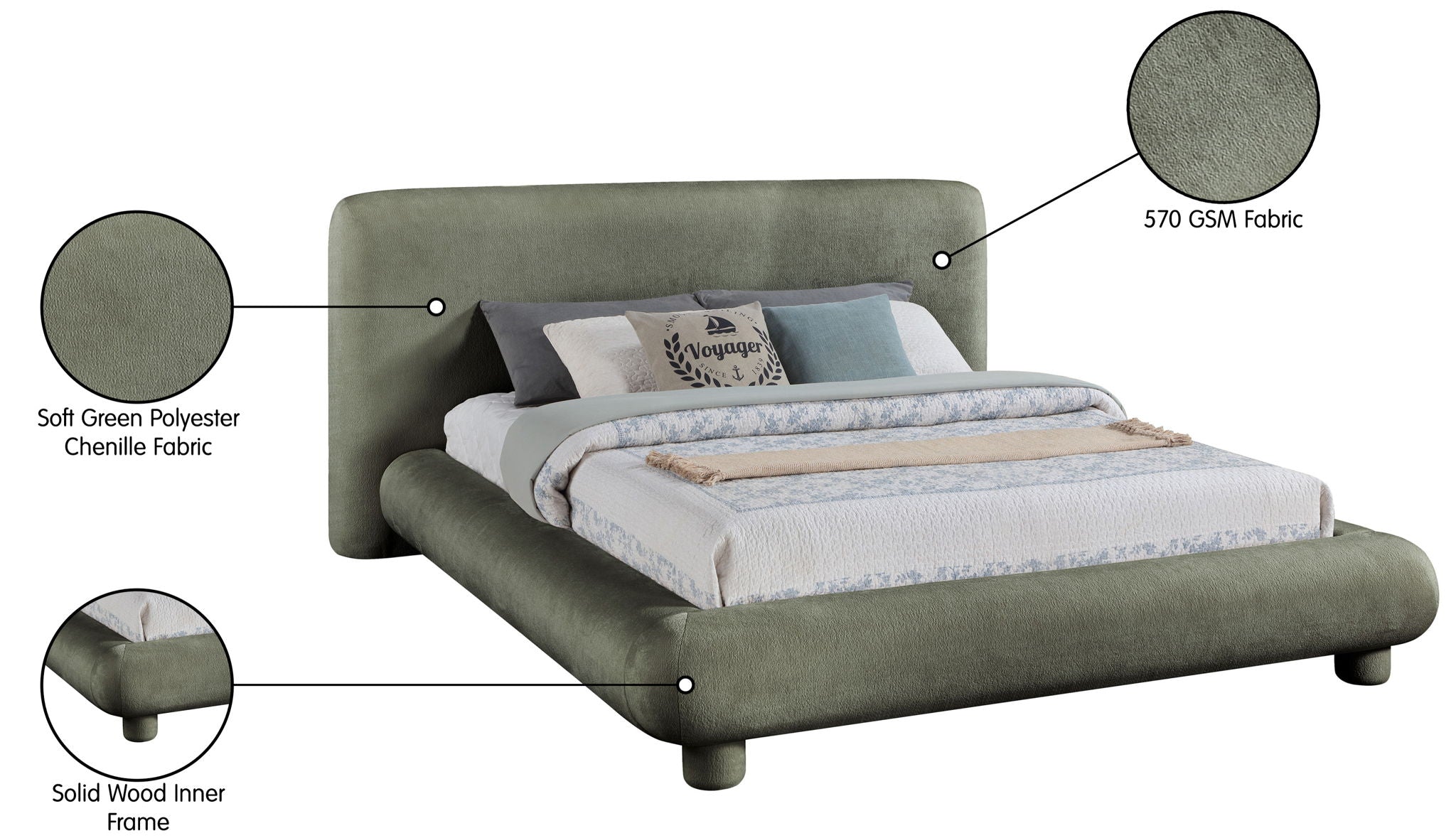 Blair - Chenille Upholstered Bed