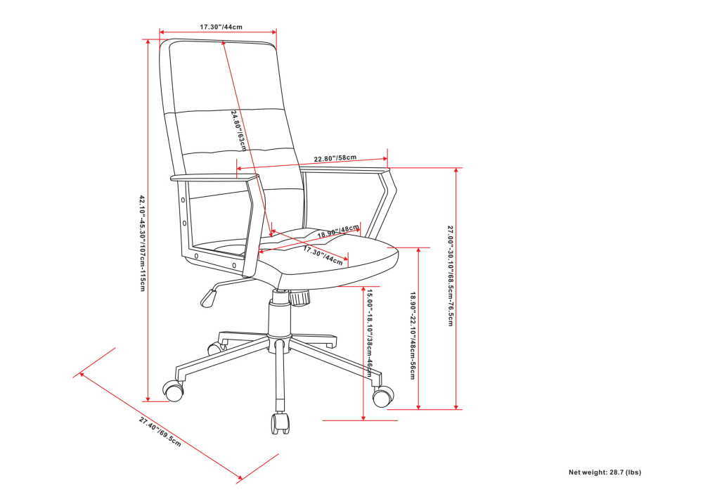 Foley - Swivel Office Chair - Distressed Blue