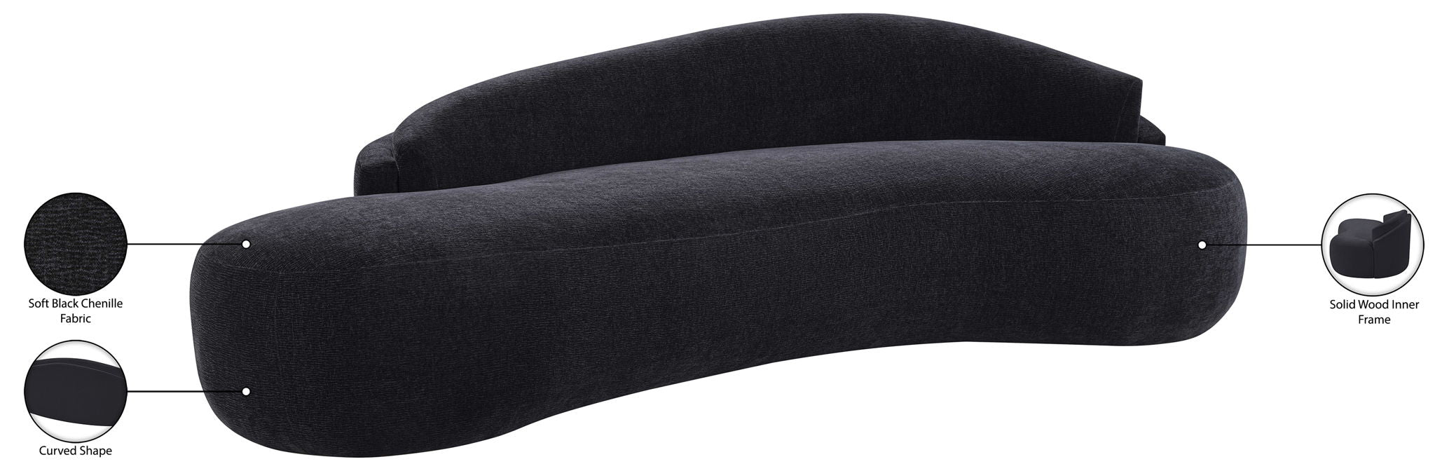 Caspian - Chenille Fabric Upholstered Sofa