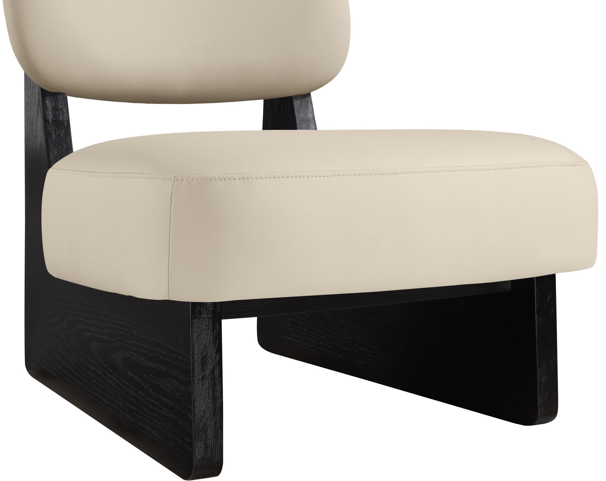 Vetra - Vegan Leather Upholstered Accent Chair With Black Base