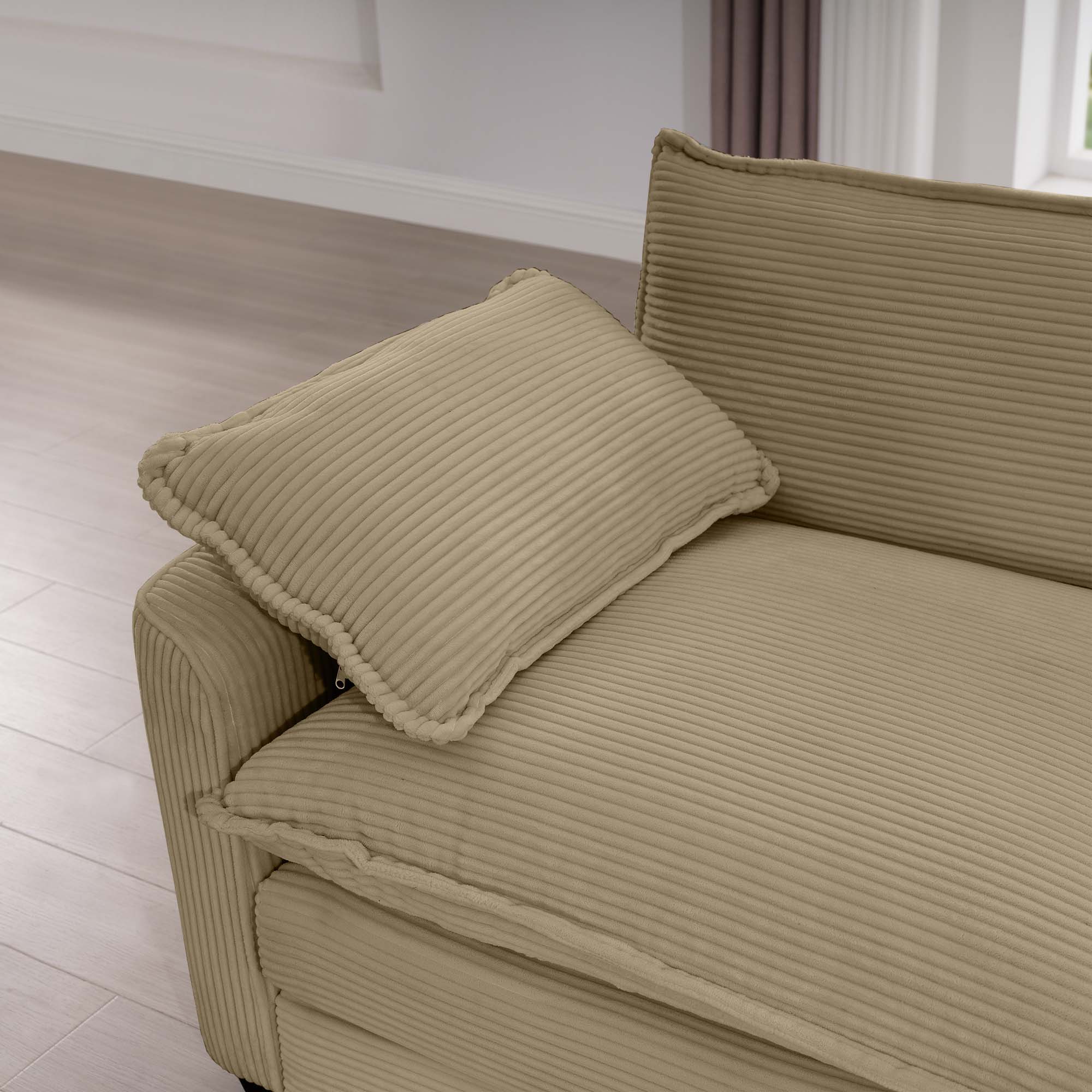 Modern Classic Fabric Single Chair Deep Seat Sofa With Pillow