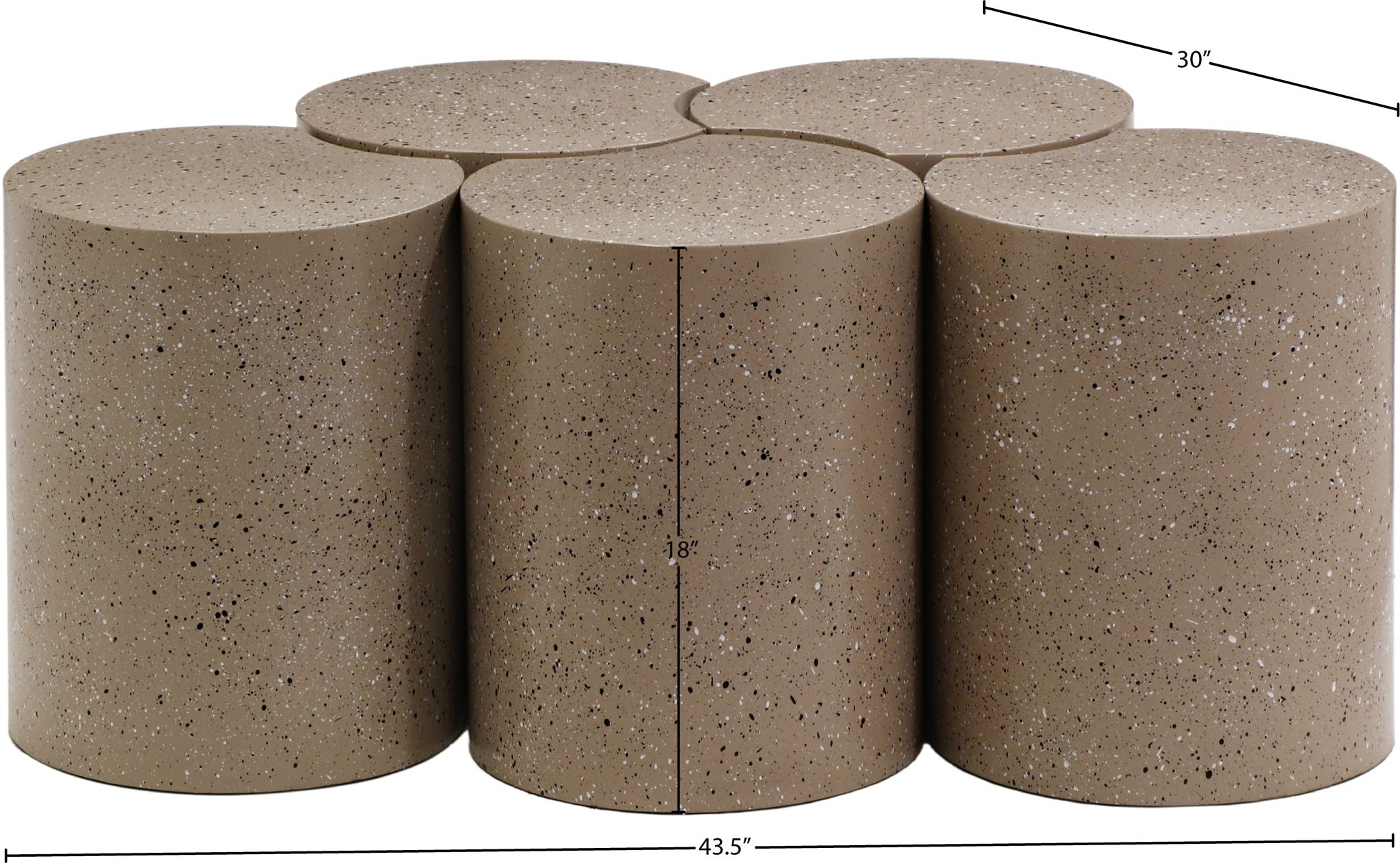 Dimple - 5 Piece Modular Coffee Table - Terazzo Finish