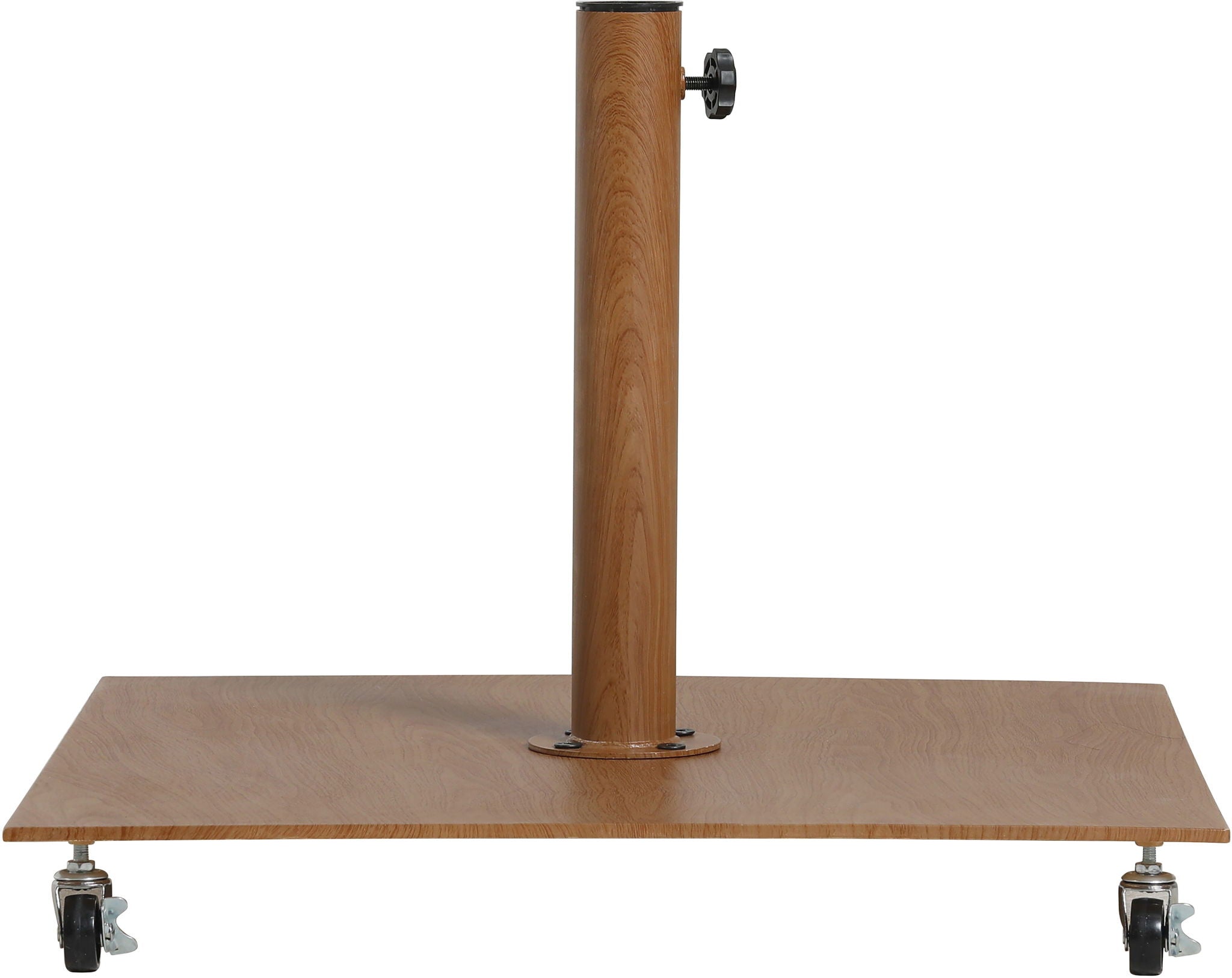 Fiji - Aluminum Patio Umbrella With Square Teak And Black Base