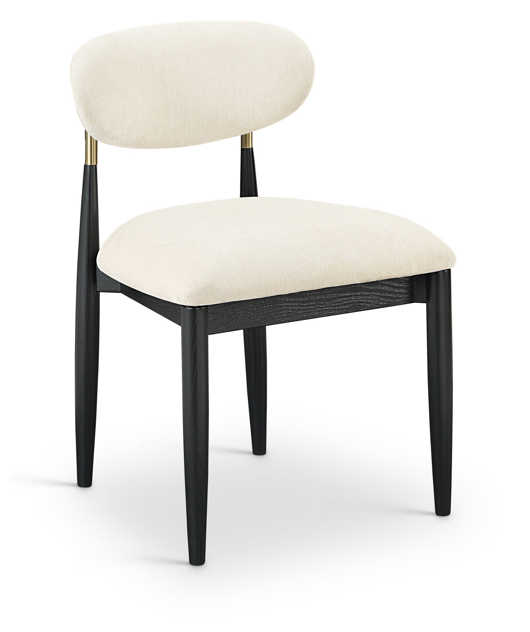 Riccio - Fabric Dining Side Chair (Set of 2) - Black And Gold Frame