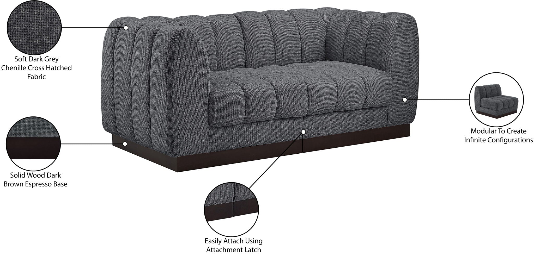 Quinn - 2 Seat Modular Sofa