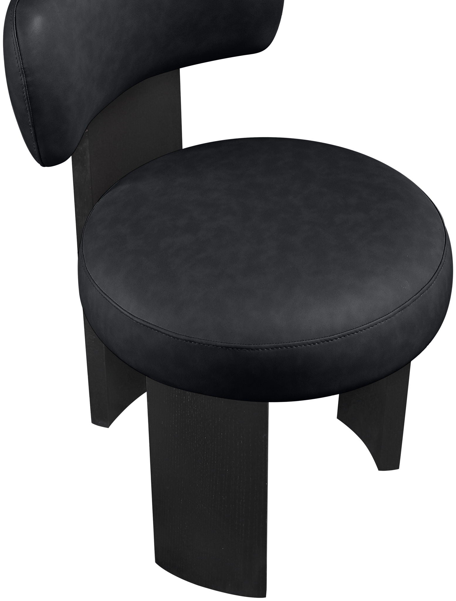 Atelier - Vegan Leather Upholstered Dining Chair (Set of 2) - Black Frame