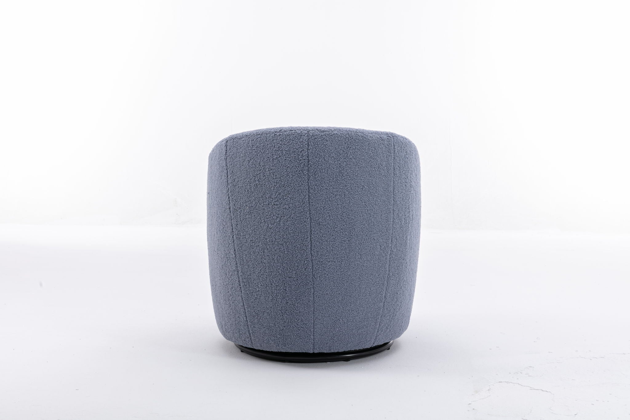 Teddy Fabric Swivel Accent Armchair Barrel Chair With Powder Coating Metal Ring