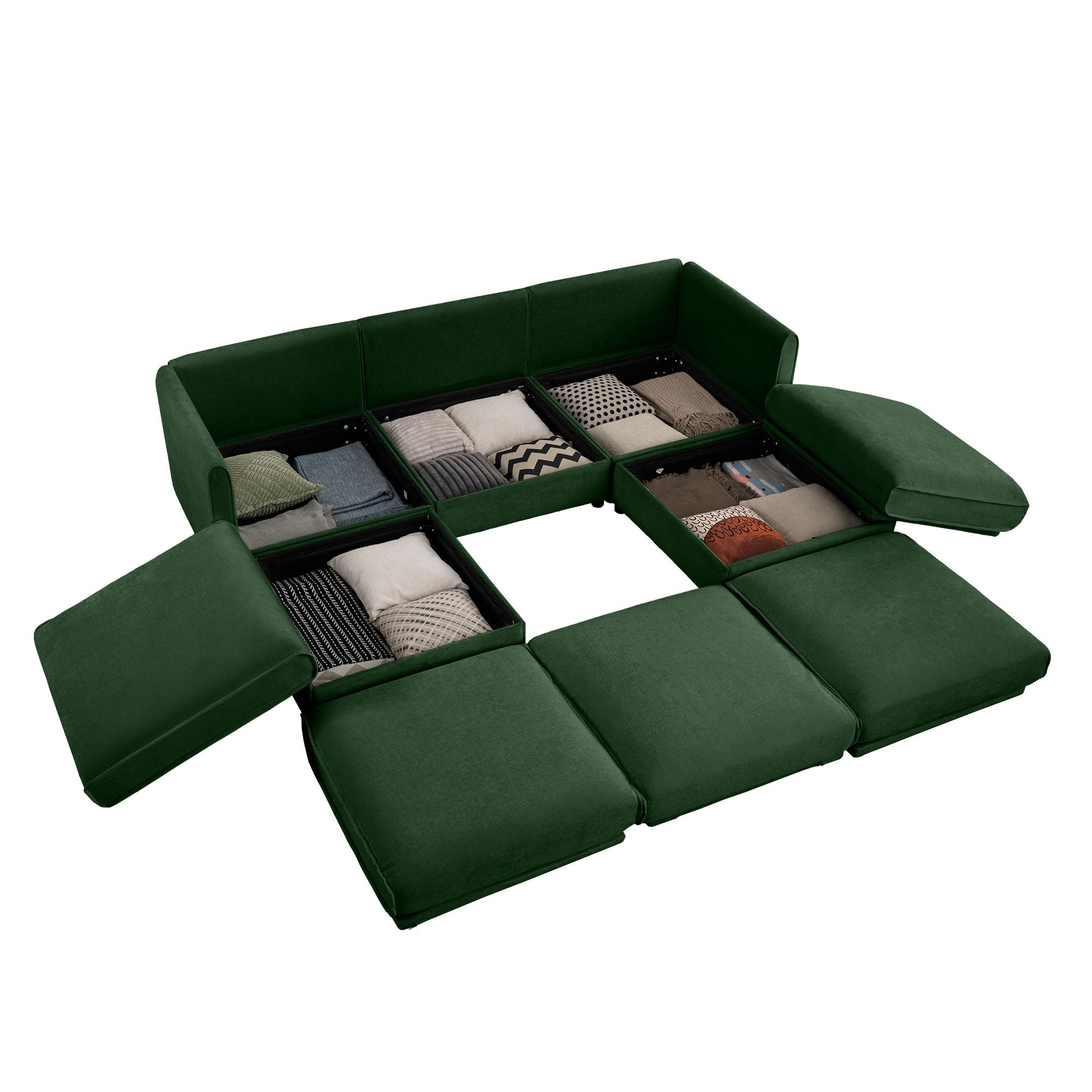 Contemporary Elegant Sofa With Storage And Ottoman