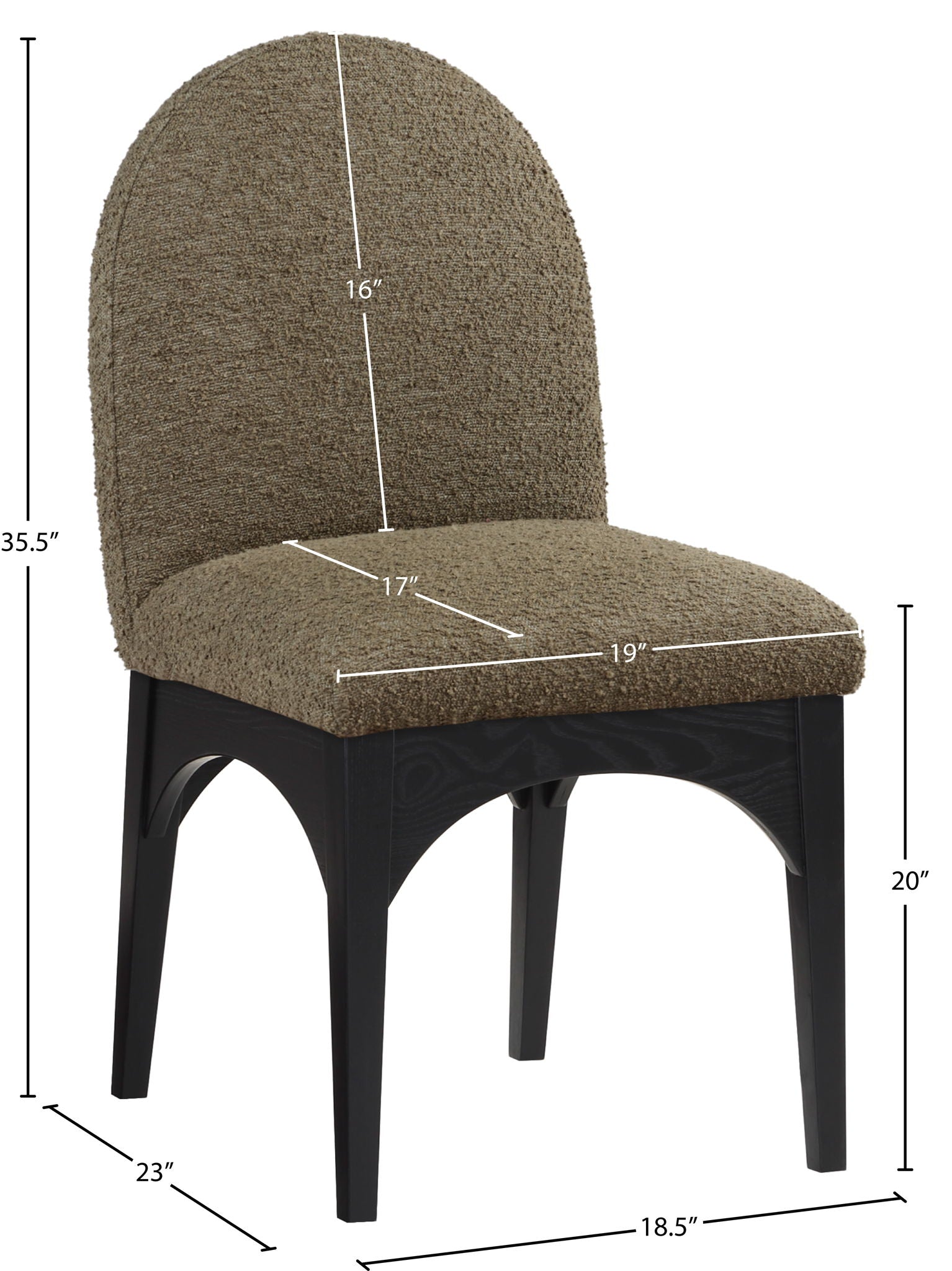 Waldorf - Boucle Dining Side Chair With Black Legs
