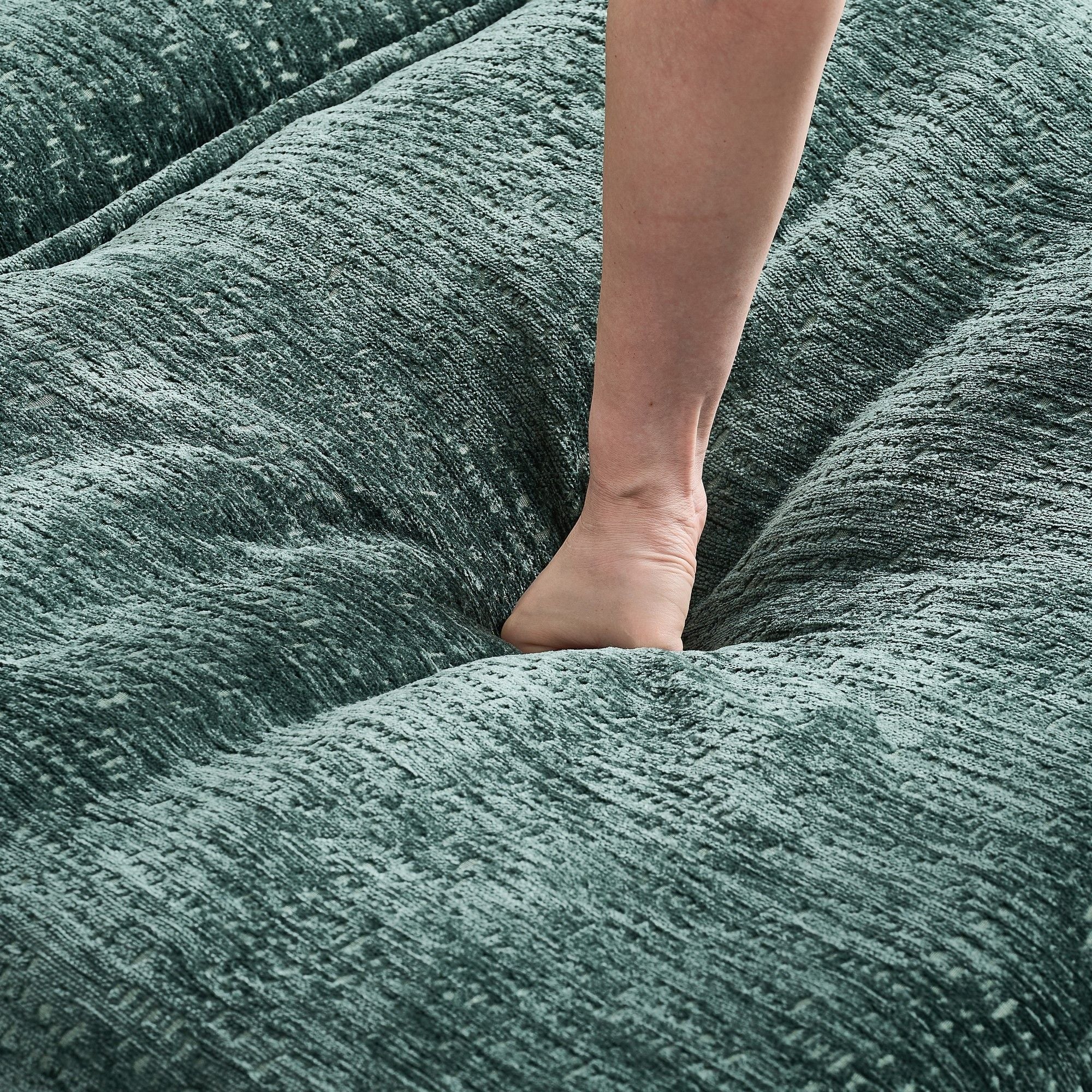 Modern Comfy L Shaped Sectional Sofa With Movable Ottoman