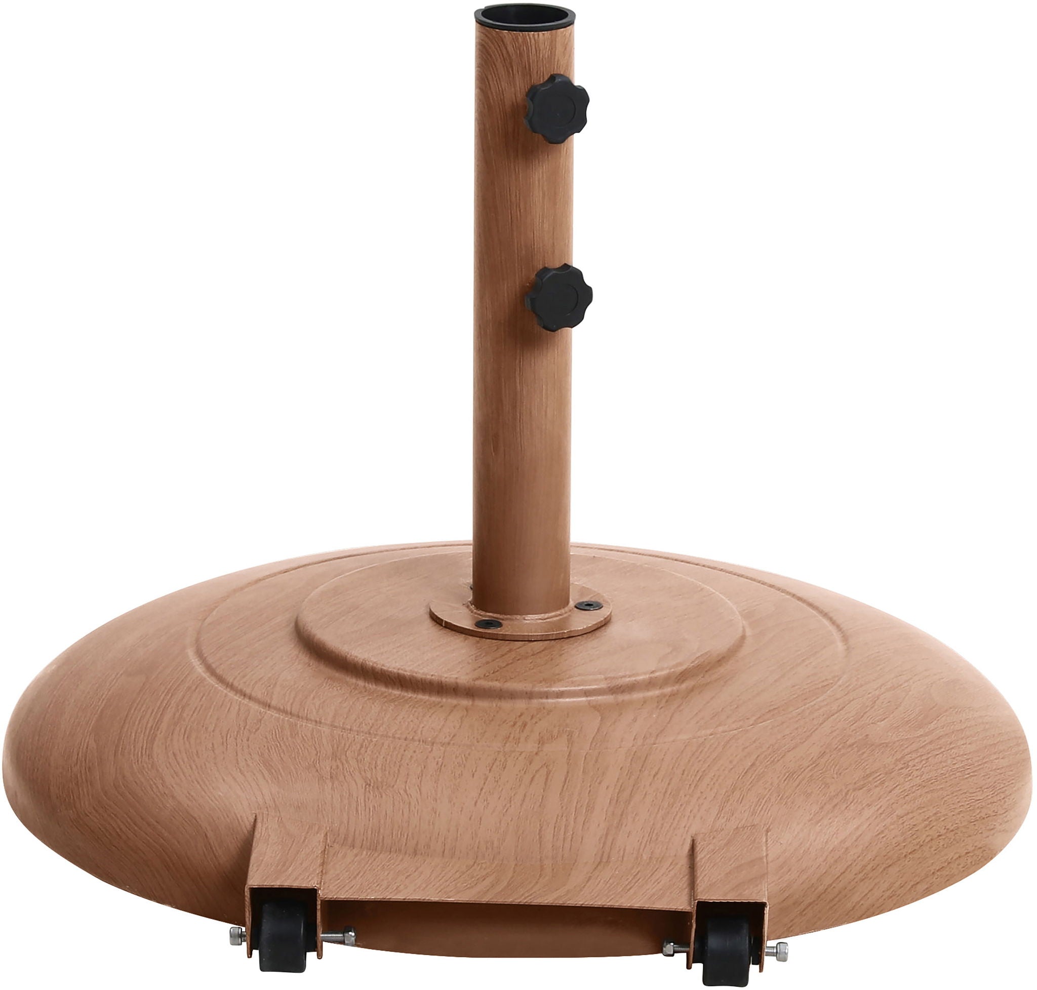 Fiji - Aluminum Patio Umbrella With Round Teak And Black Base