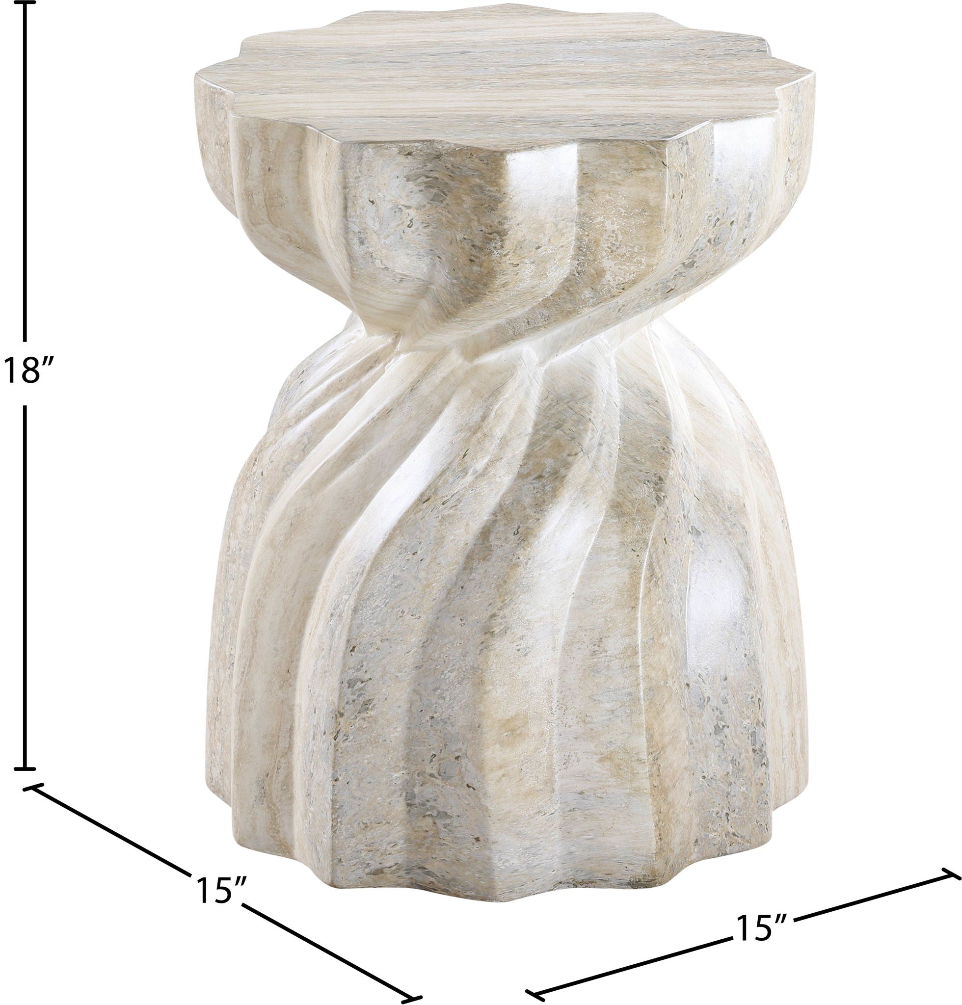 Caserta - Concrete End Table - Travertine