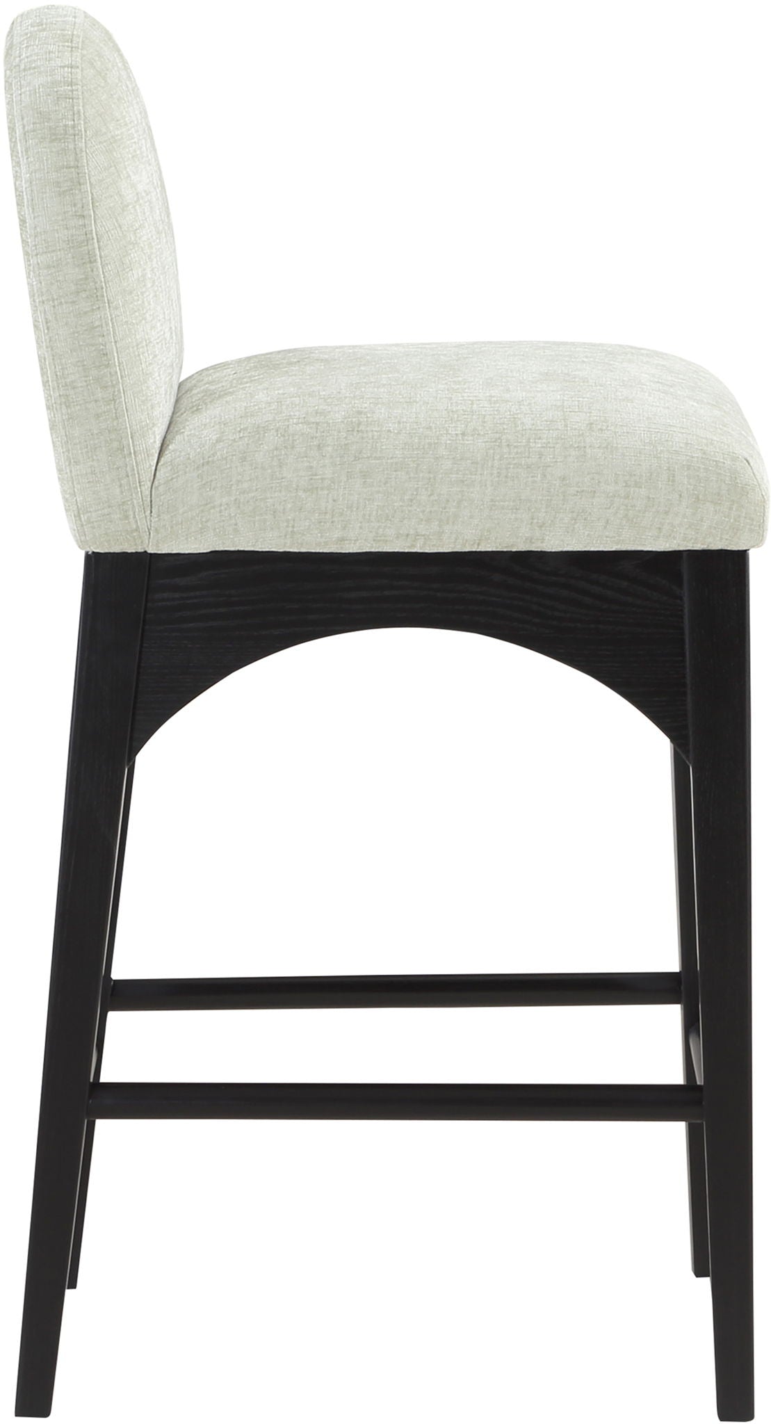 Waldorf - Chenille Stool With Black Legs