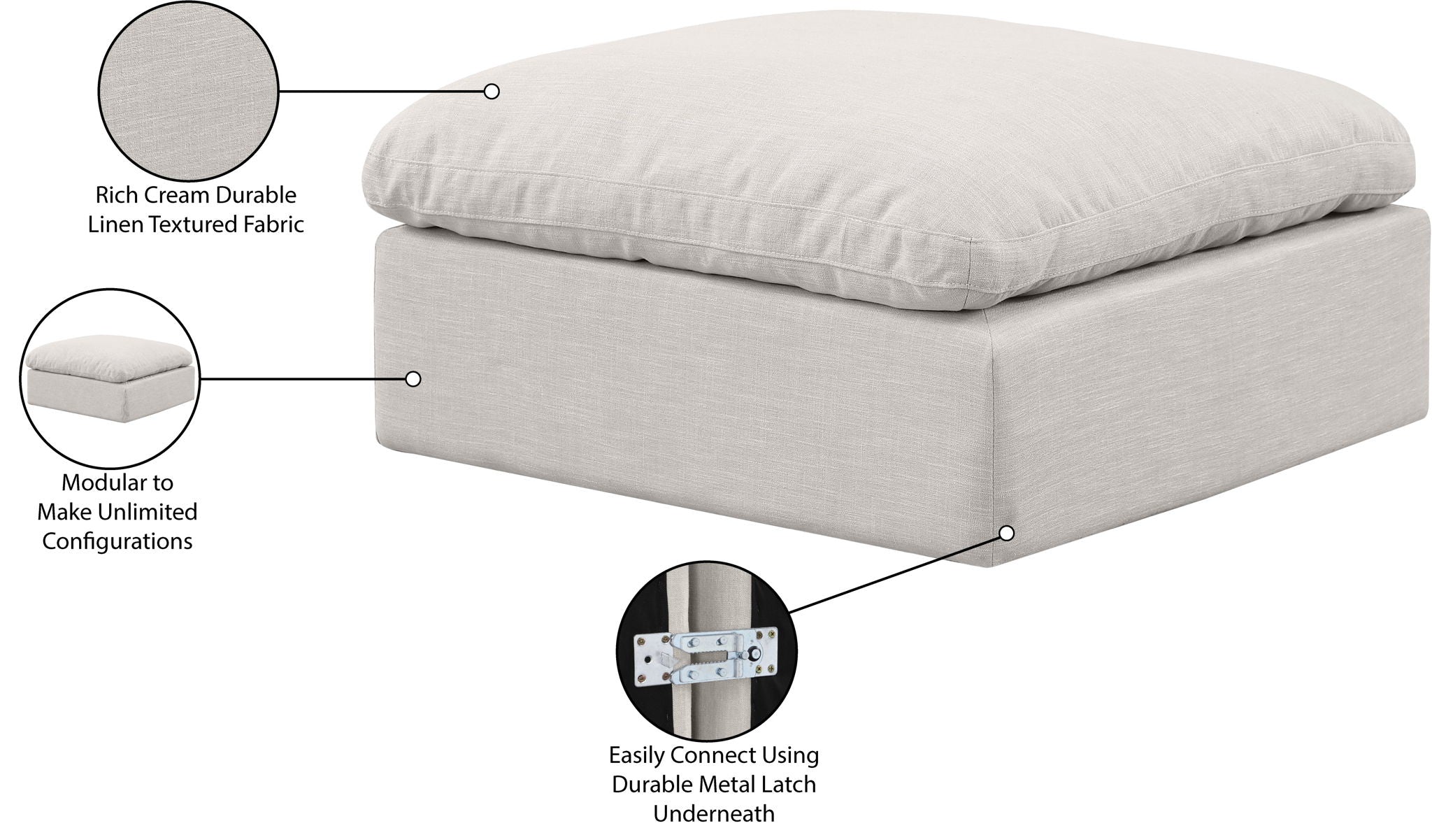 Indulge - Linen Ottoman