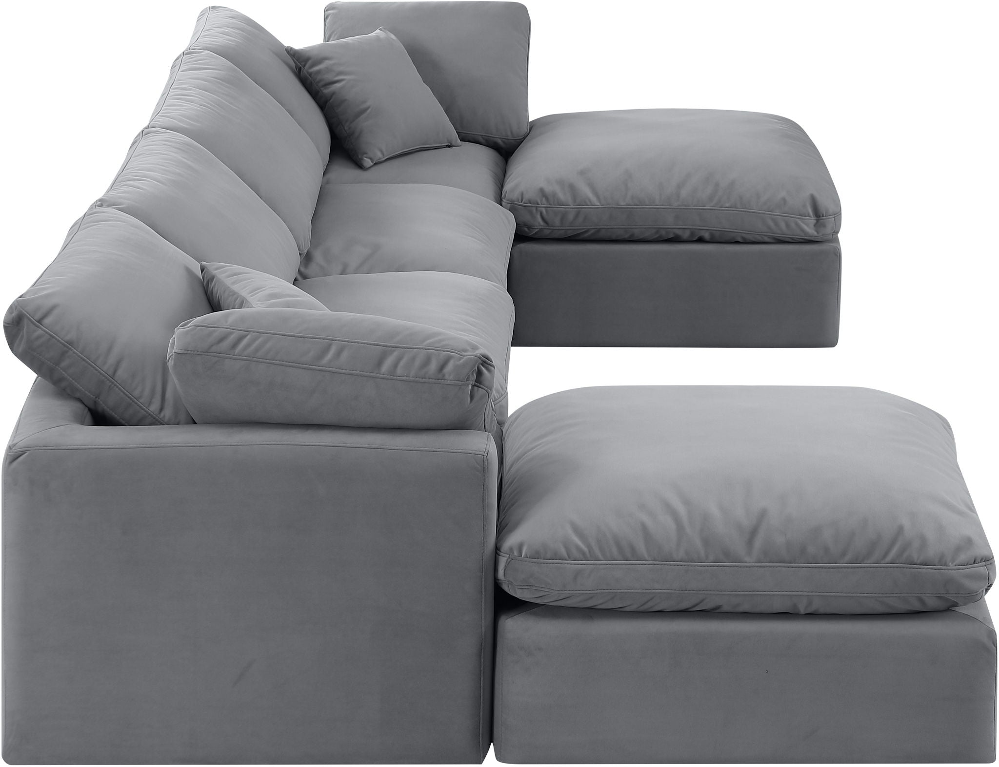 Indulge - Velvet 6 Piece Modular Double Chaise Sectional