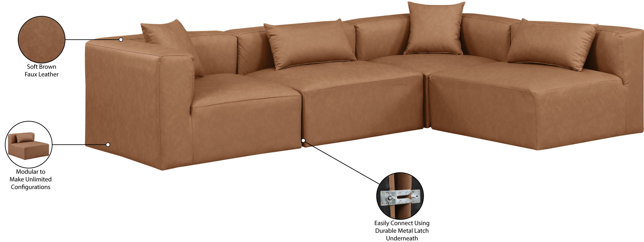 Cube - 4 Piece Modular Corner Sectional