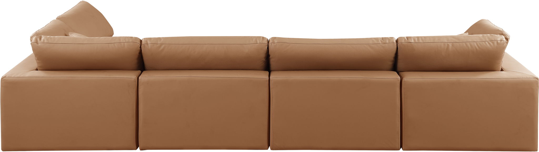 Comfy - 5 Piece Faux Leather Modular Sectional