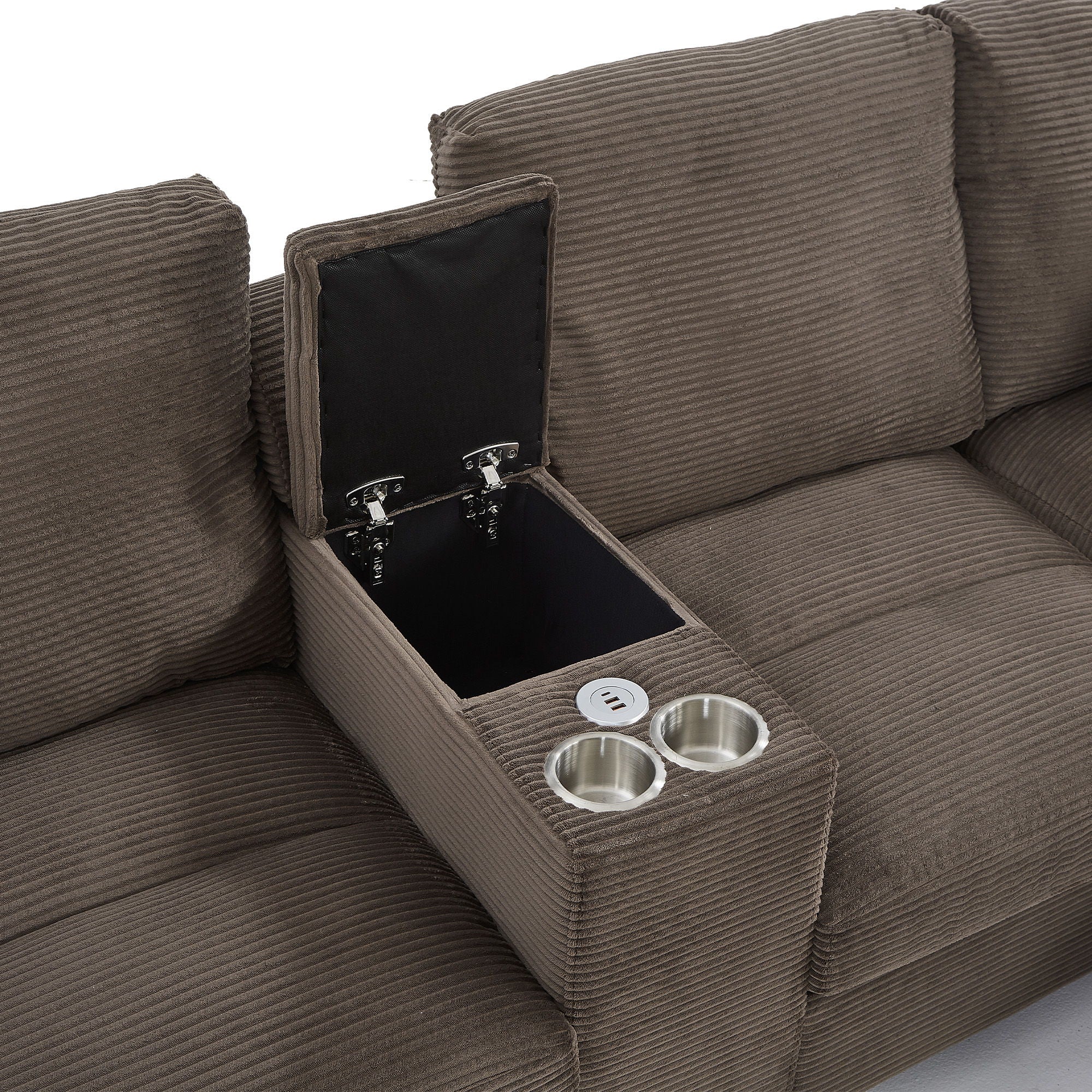 Modern U-Shaped Sectional Sofa With Storage Ottomans