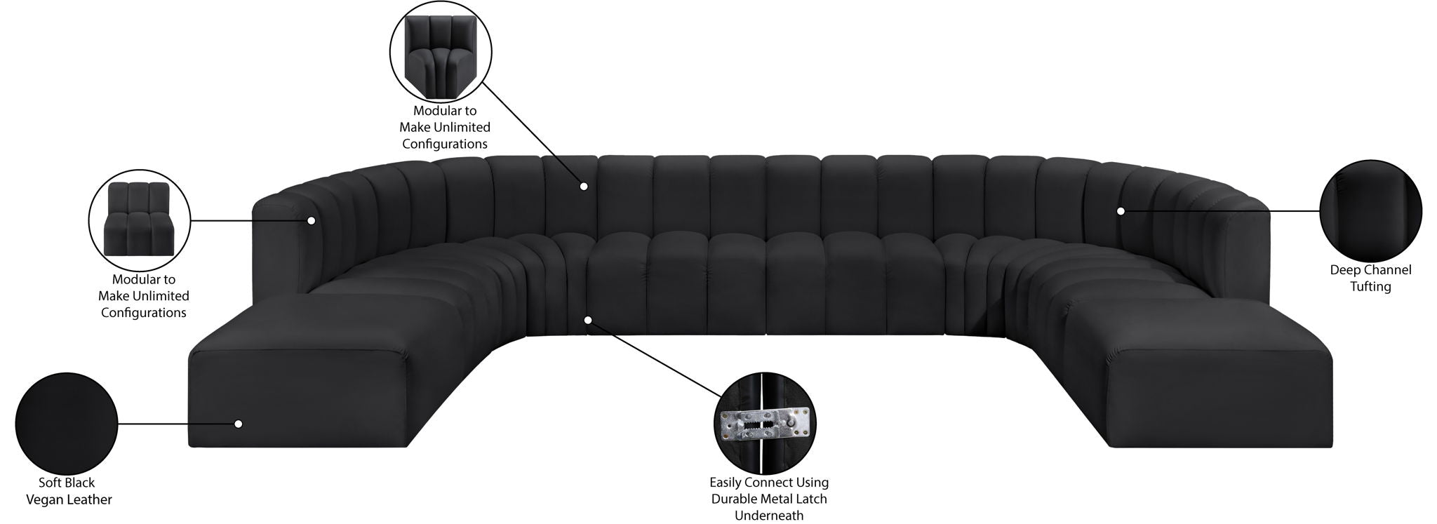 Arc - Faux Leather Modular Sectional