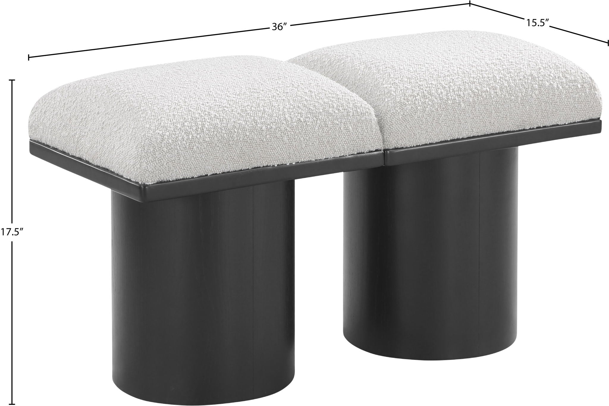 Pavilion - 2 Piece Modular Bench With Black Base