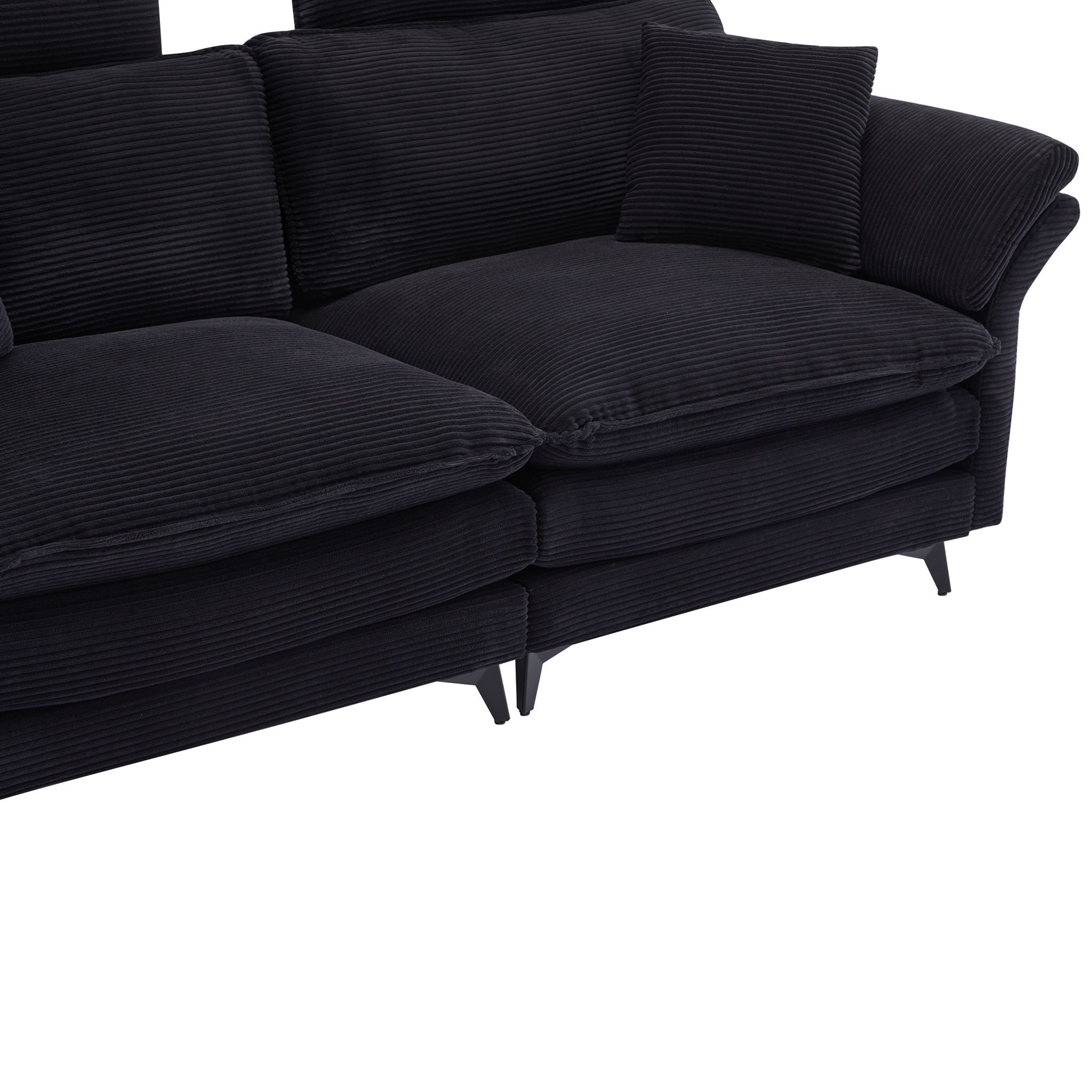 Modern Deep Seat Sectional Sofa With Ottoman