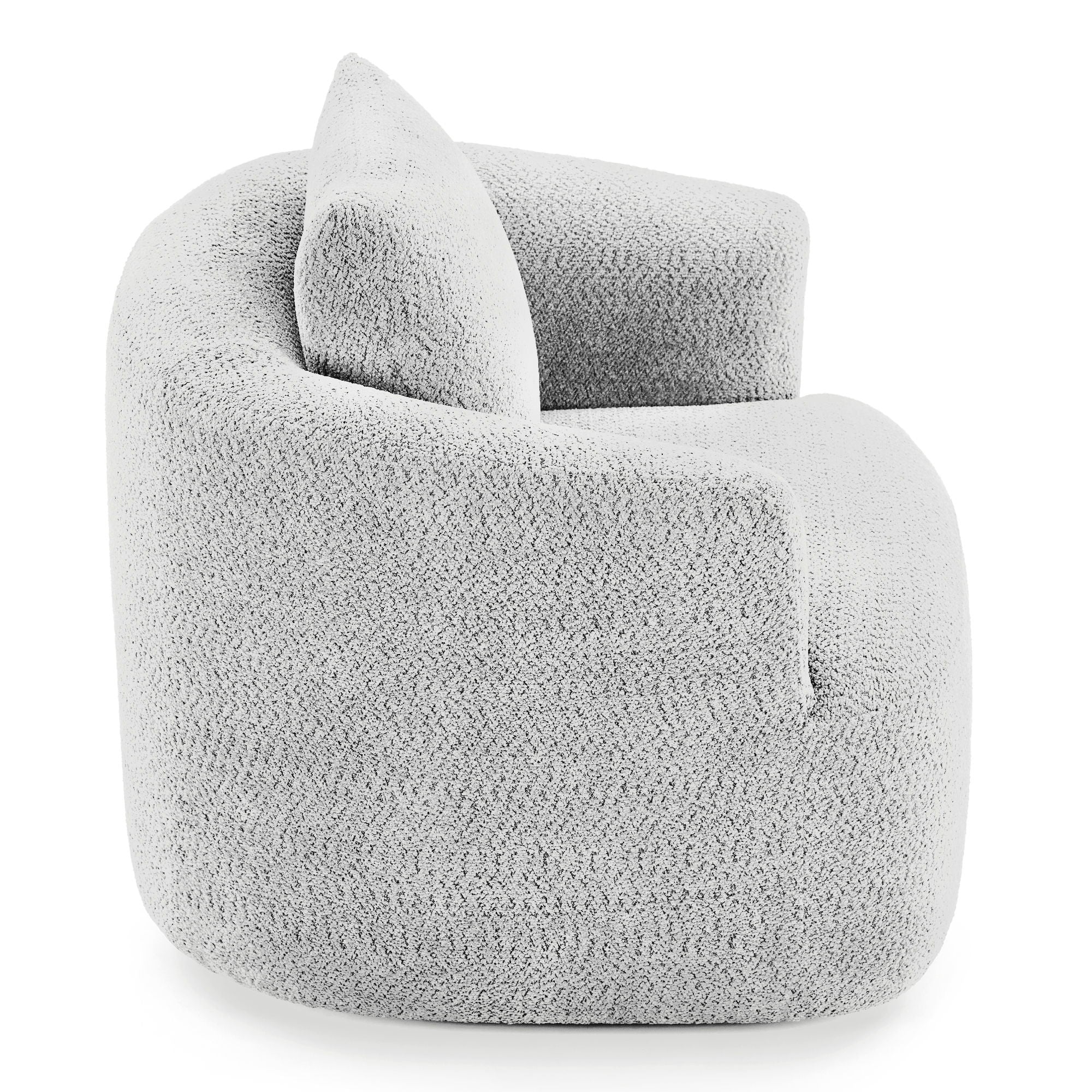 360° Swivel Barrel Sofa Chair With Throw Pillow, Upholstered Accent Chair