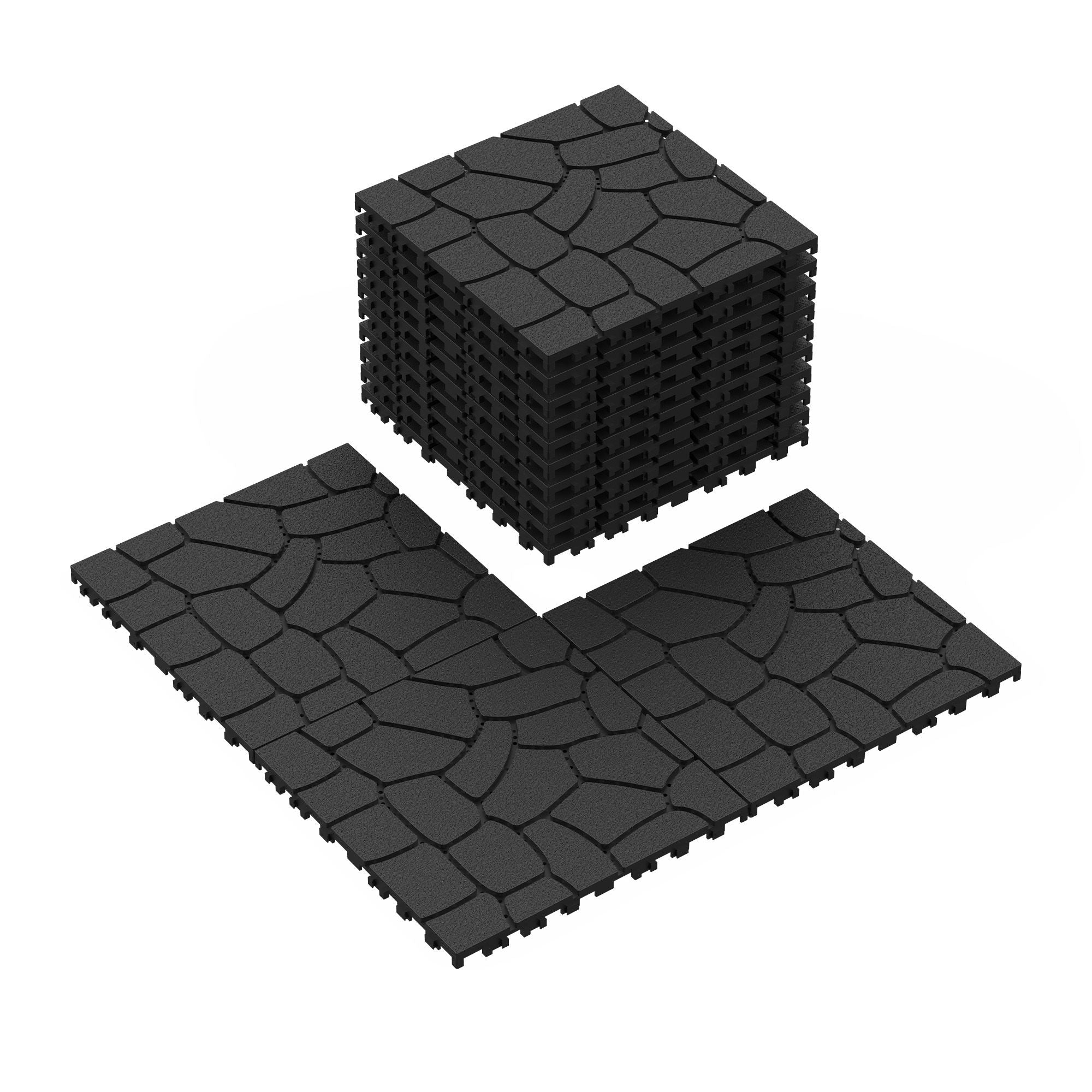 New Stone Texture Patio Deck Tiles, Diy Interlocking Floor Tiles, Easy Installation