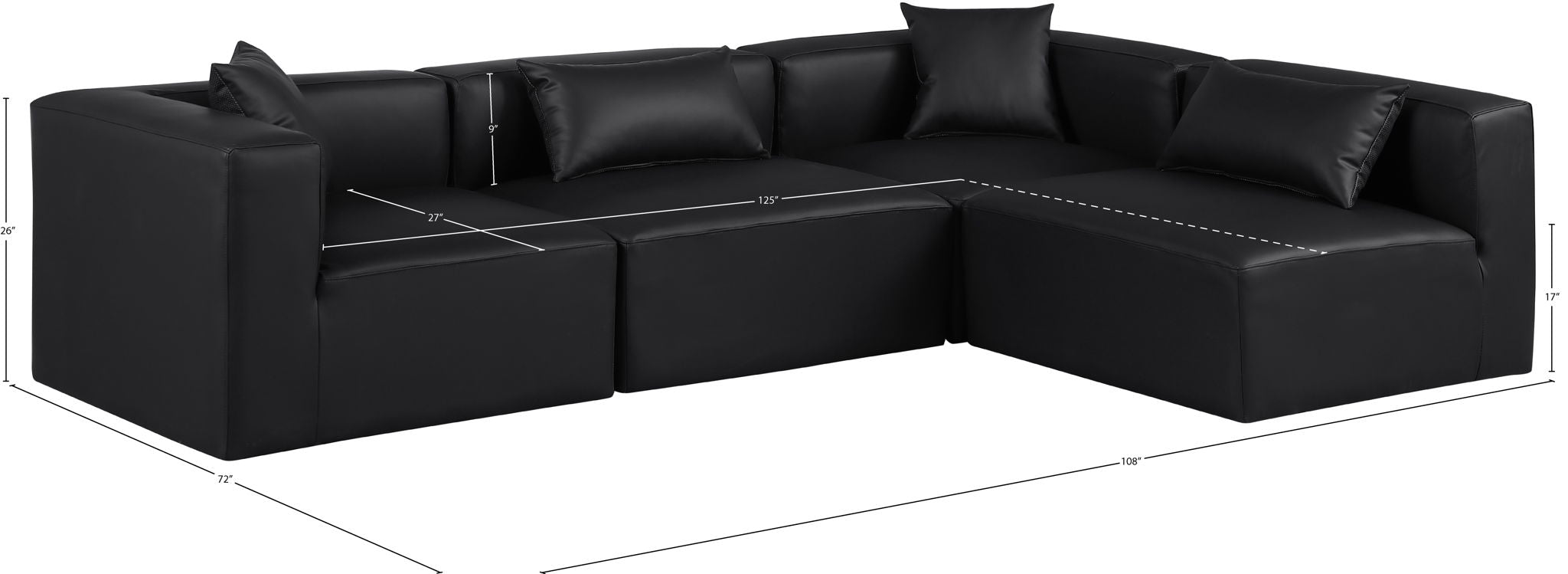Cube - 4 Piece Modular Corner Sectional