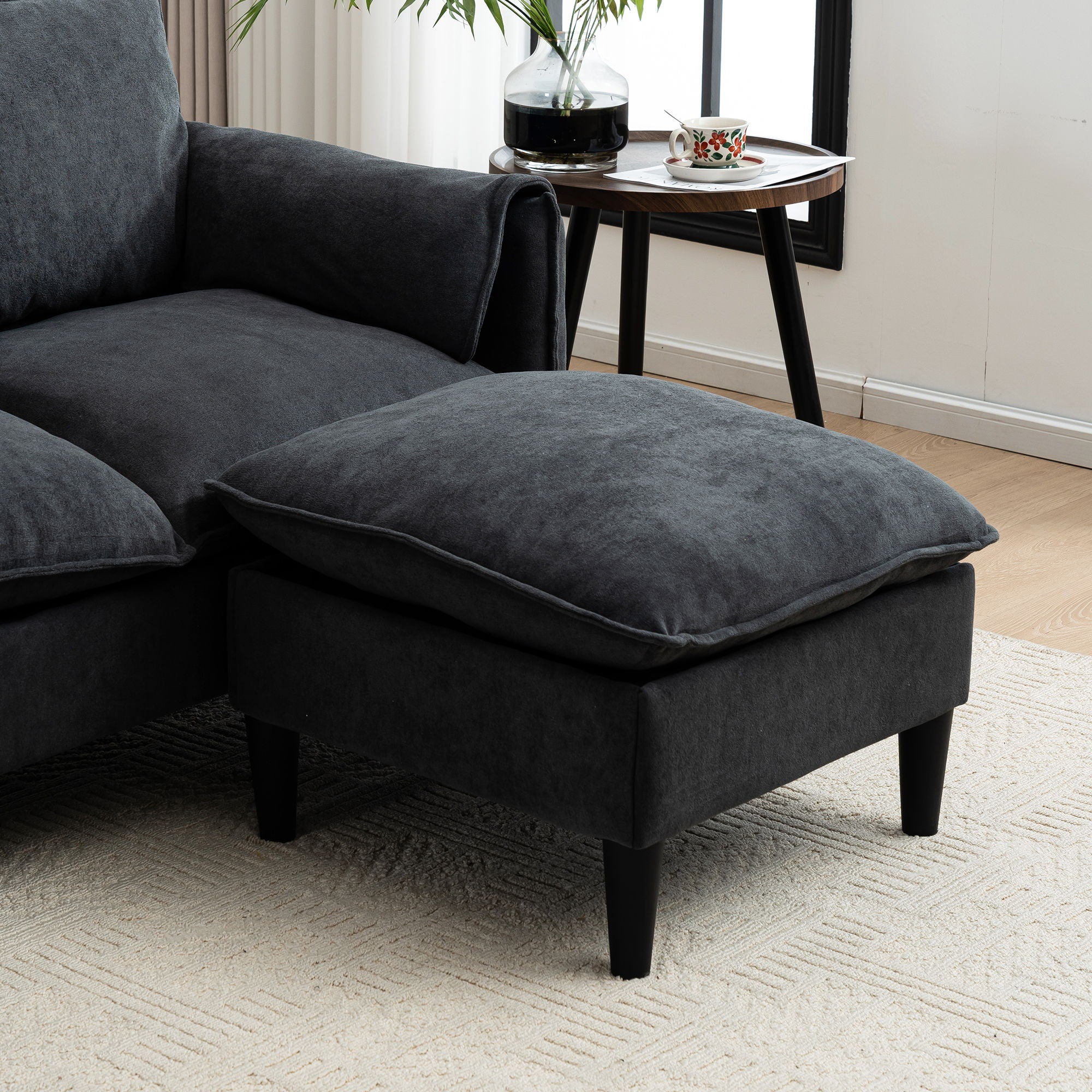 Convertible Combination Sofa With Footstools With Storage