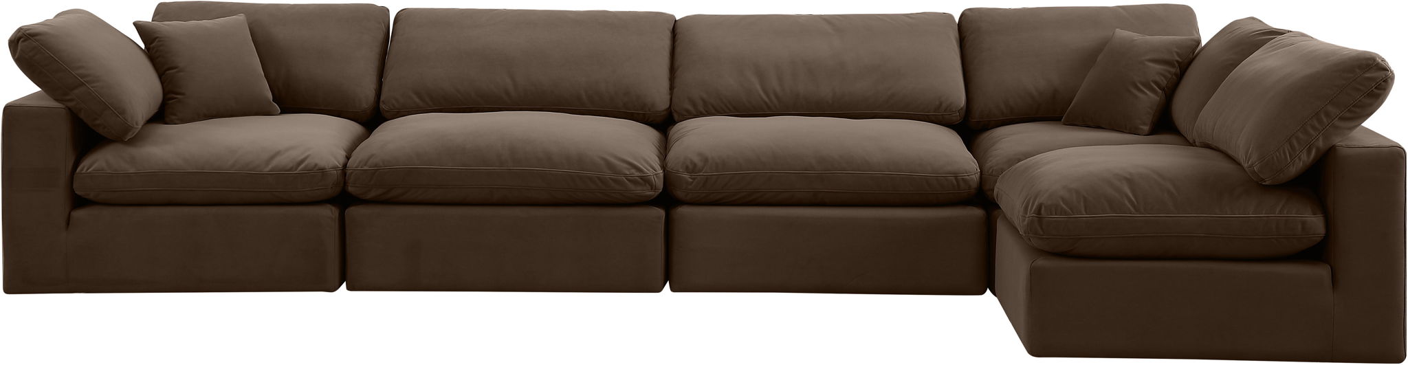 Comfy - 5 Piece Velvet Modular Sectional