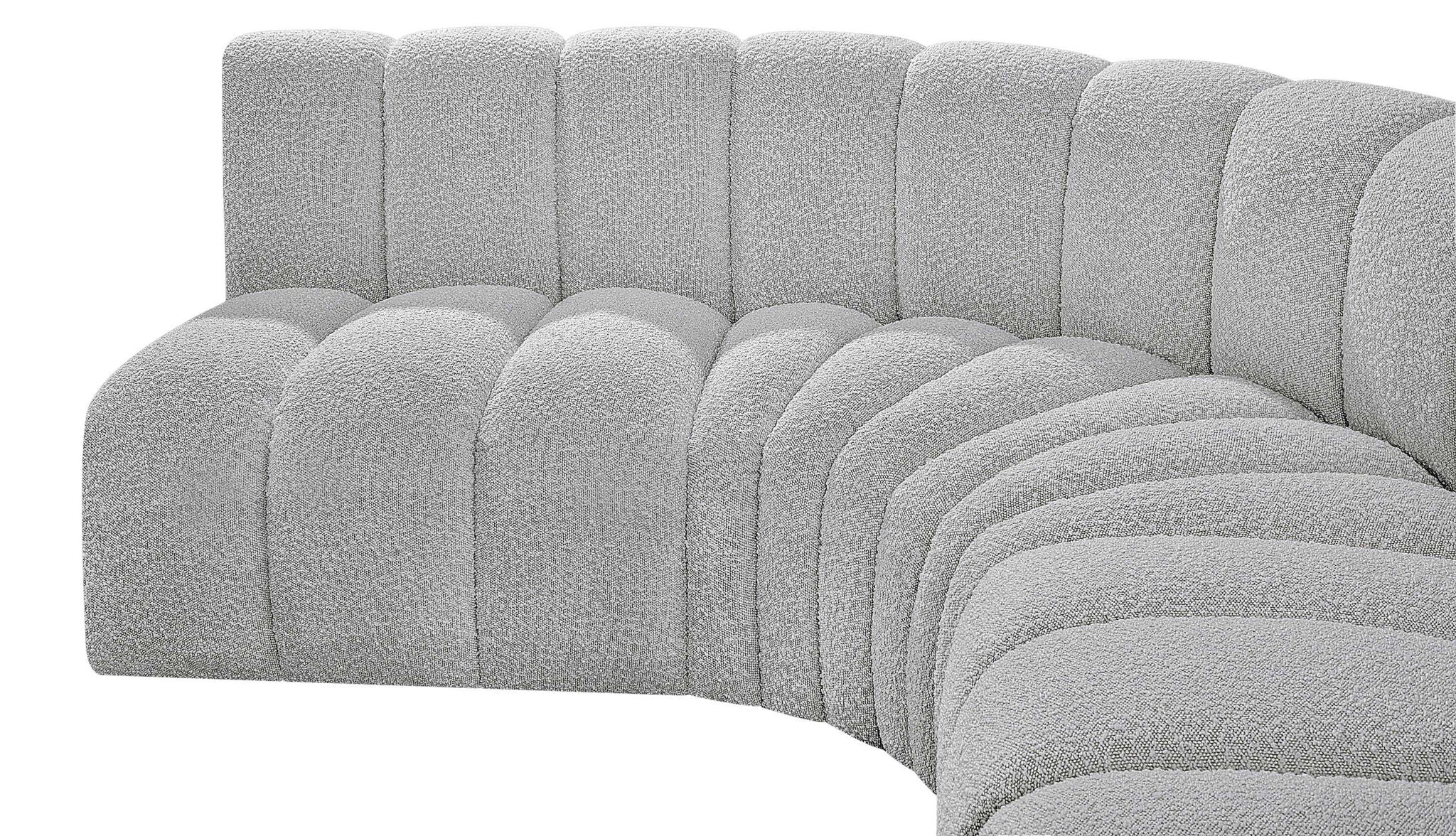 Arc - Boucle Fabric 6 Piece U-Shaped Modular Sofa