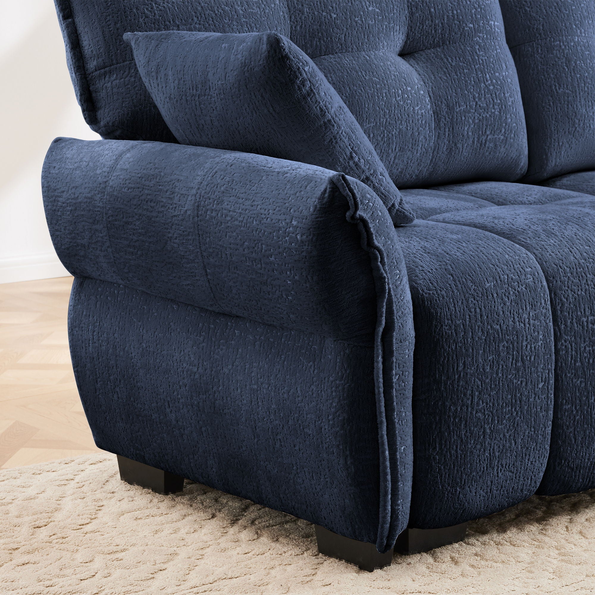 Ergonomic Single Seater Sofa With Ottoman, High Resilience Support Cushions