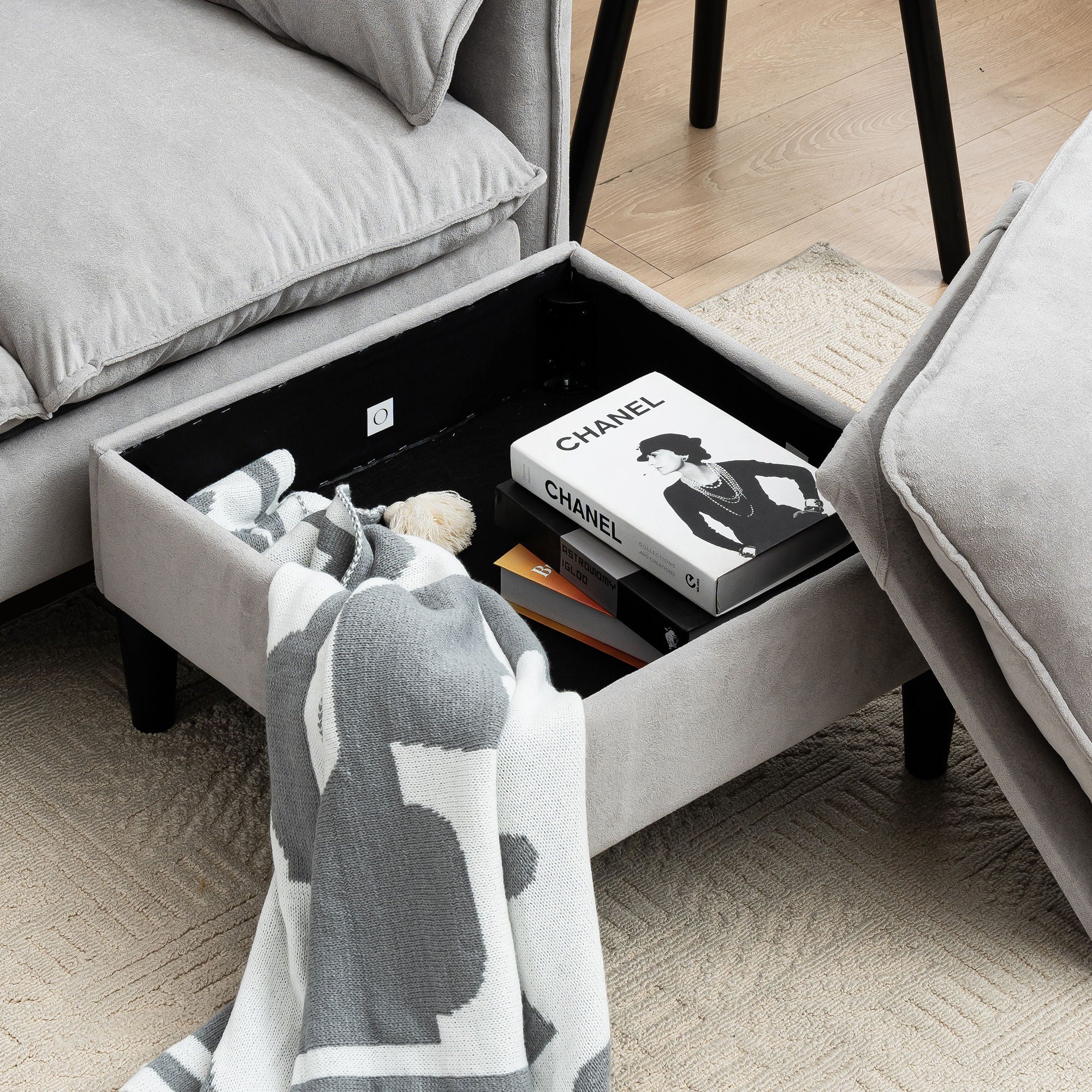 Convertible Combination Sofa With Footstools With Storage