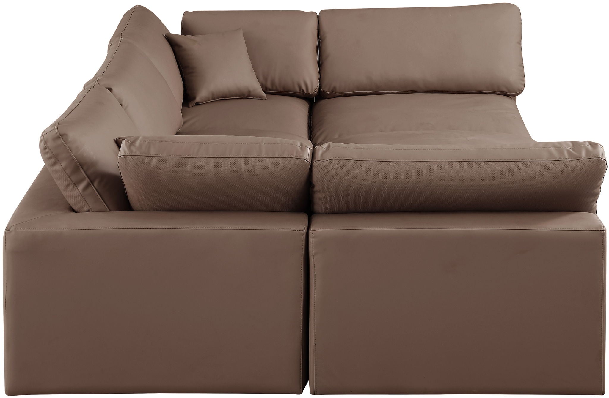Comfy - 6 Piece Faux Leather Sectional