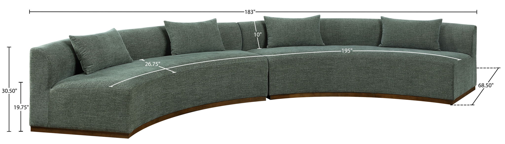 Avanti - 182.5" Chenille Fabric Upholstered 2 Piece Modular Sectional