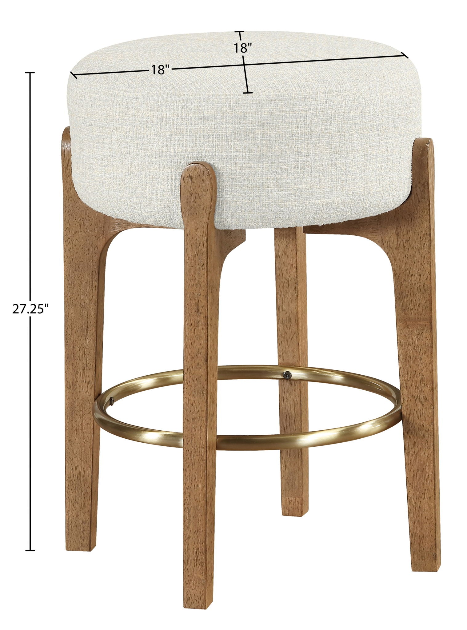 Torino - Backless Counter Stool With Brushed Brown Base (Set of 2)