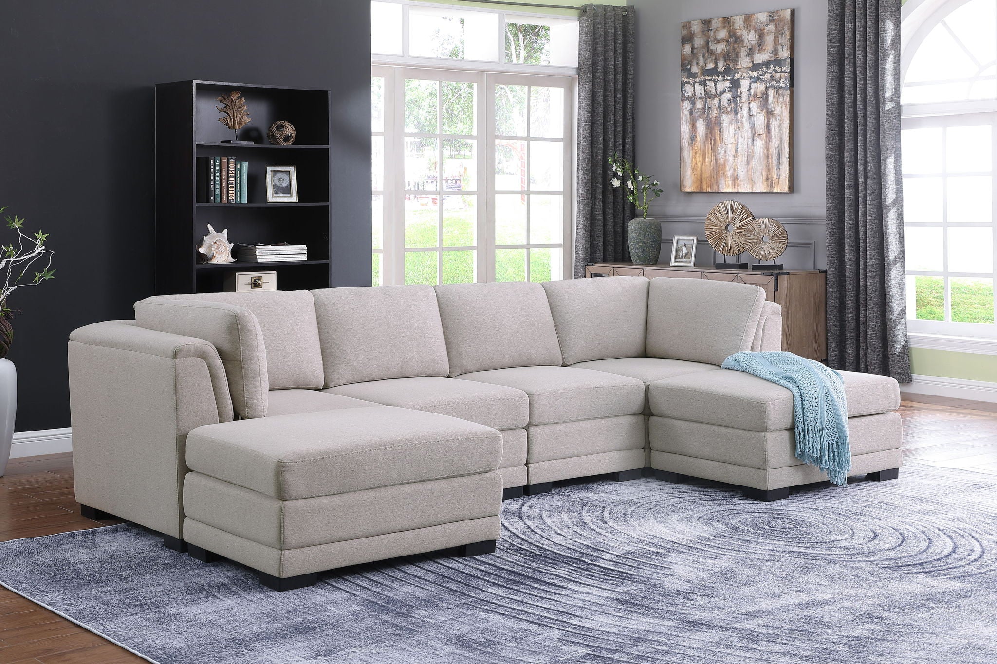 Kristin - Fabric Reversible Sectional Sofa
