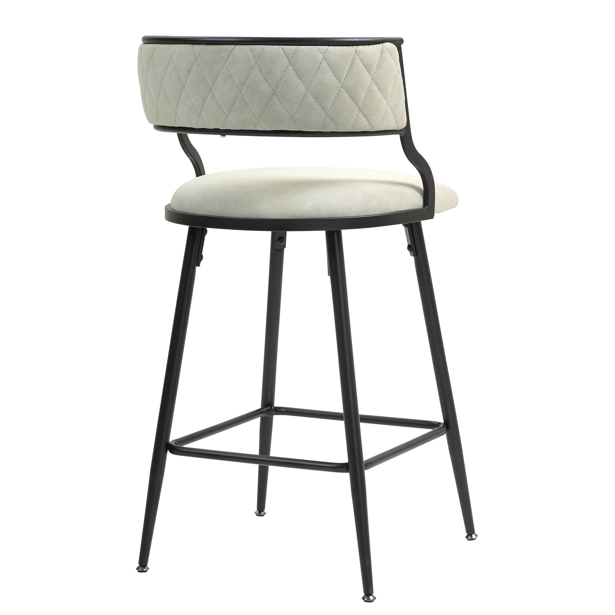 Counter Height Bar Stools With Powder Coating Base And Footrest (Set of 2) -