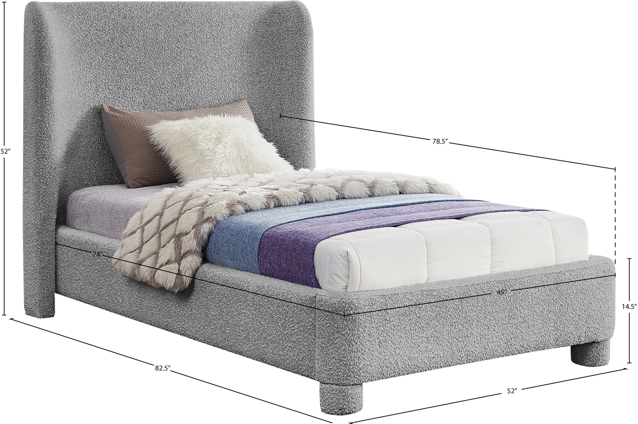 Penny - Boucle Fabric Bed
