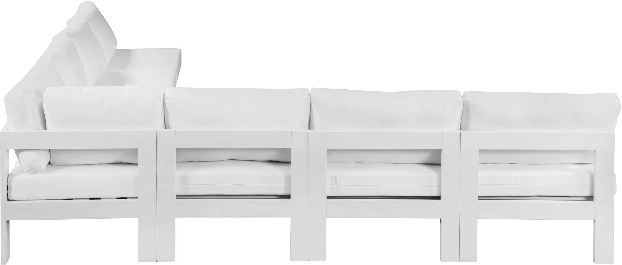 Nizuc - Outdoor Patio 7 Piece Modular Sectional With White Frame