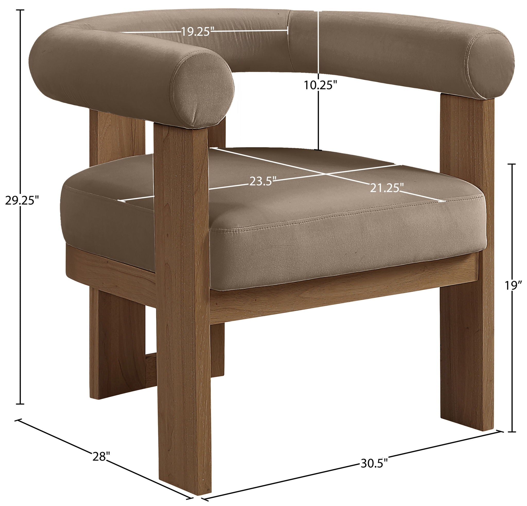 Arienzo - Performance Fabric Upholstered Accent Chair - Walnut Base