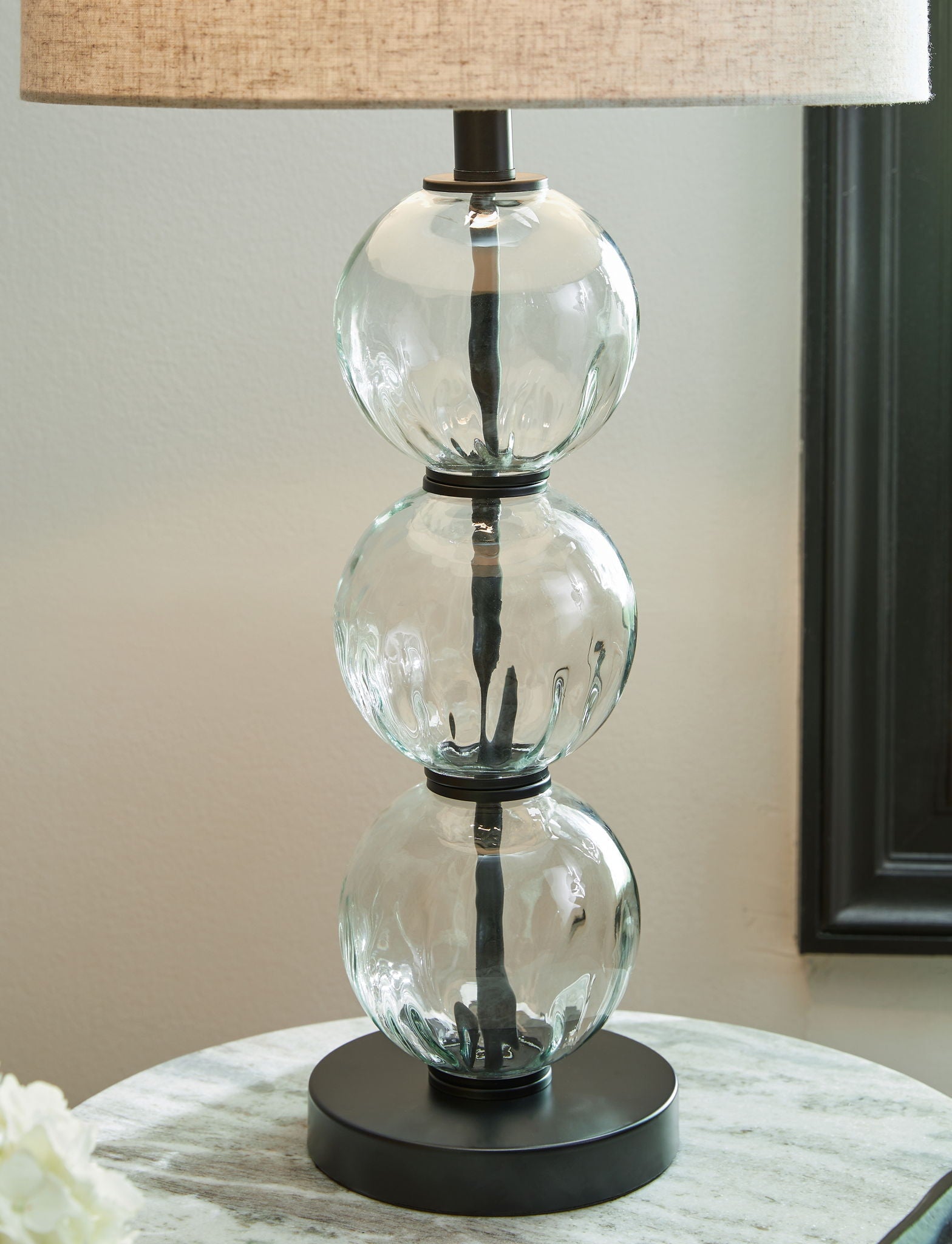 Airbal - Glass Table Lamp (Set of 2) - Clear / Black