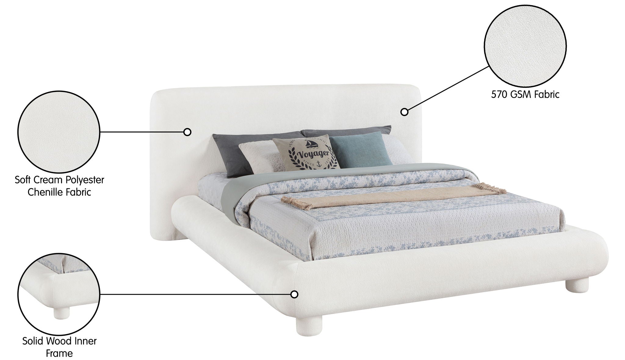 Blair - Chenille Upholstered Bed